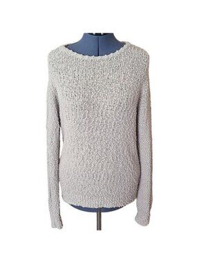 Lane Bryant Sweater Womens 14/16 Beige Popcorn Knit 100% Cotton Boho Textured
